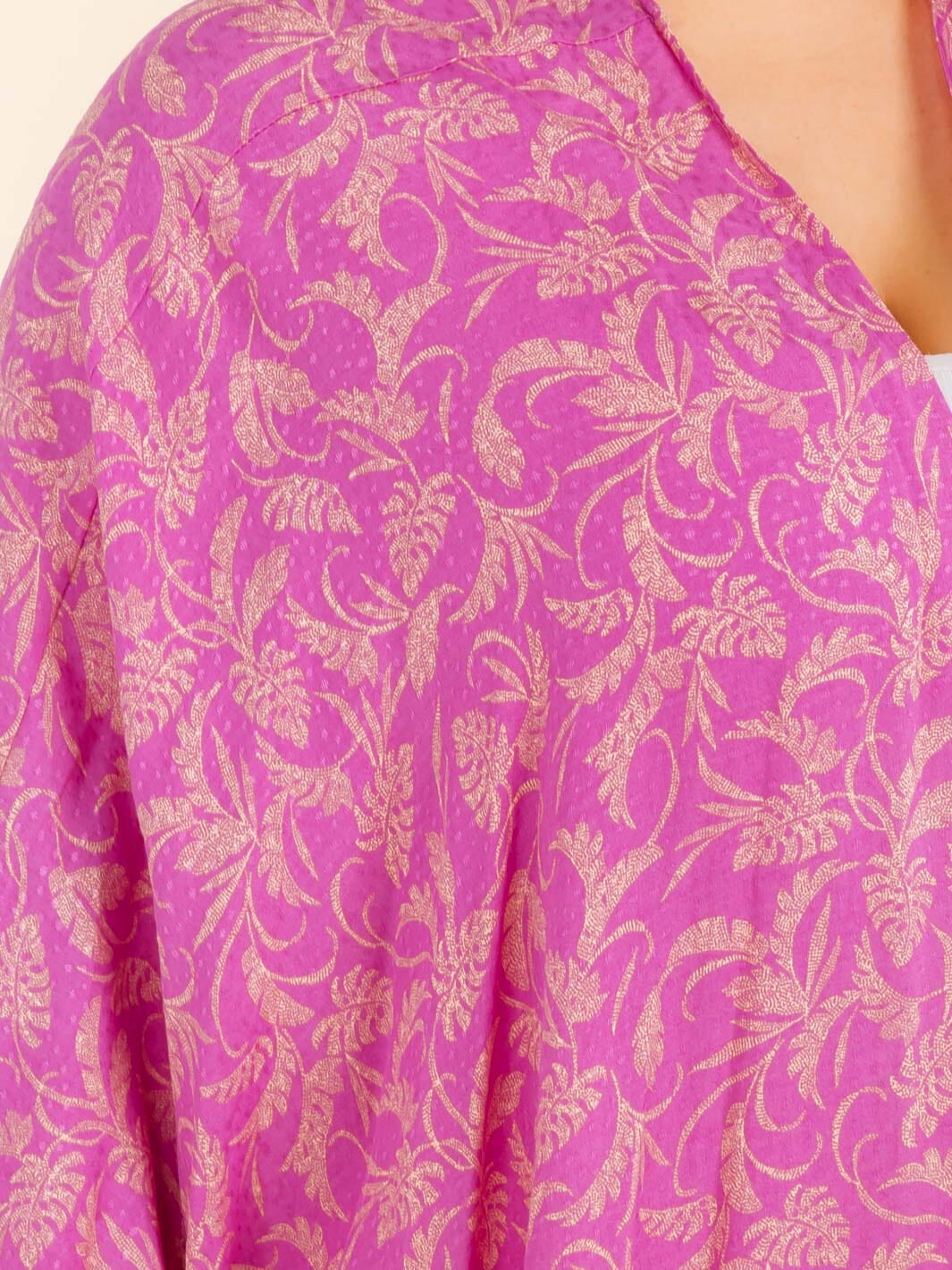 PLUS SIZE SHORT SLEEVE OPEN FRONT FLORAL PRINT CARDIGAN