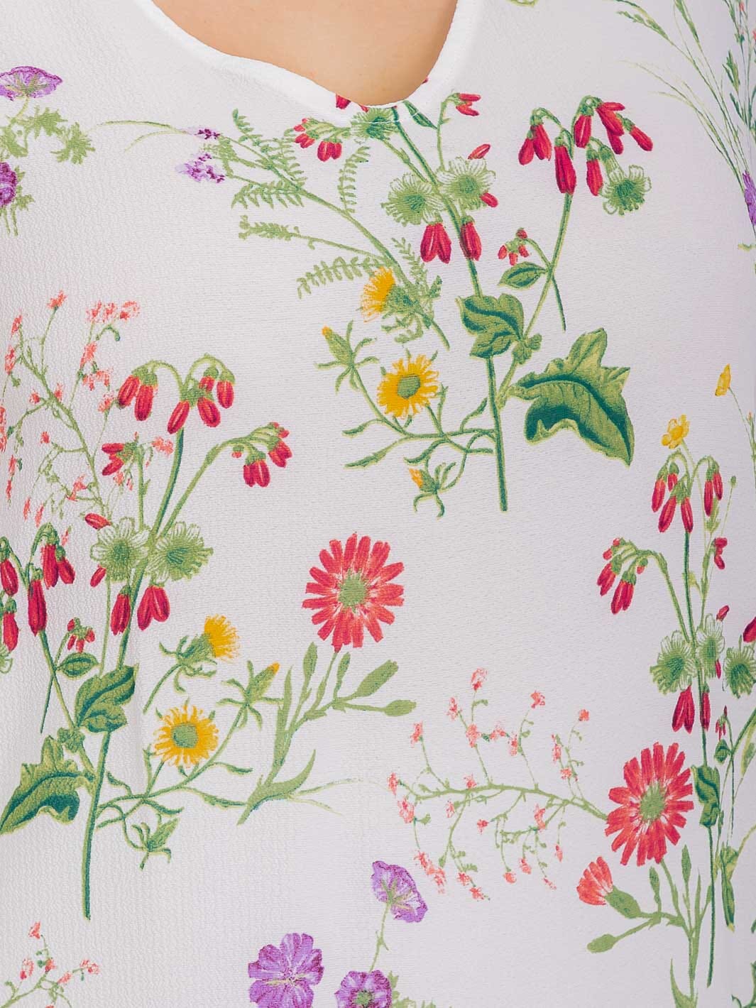 PLUS SIZE SHORT SLEEVE V-NECK FLORAL PRINT BLOUSE