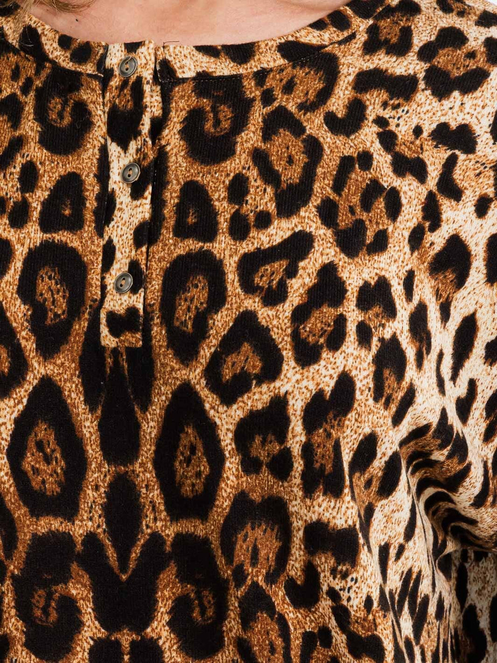 WOMEN'S LONG SLEEVE TOP & ELASTIC WAIST PANTS ANIMAL PRINT 2PC. SET