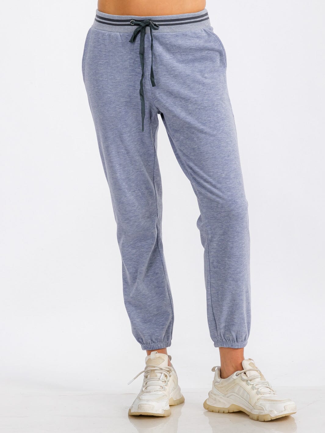 WOMEN'S ELASTIC WAIST FRONT POCKET JOGGER SWEATPANTS (Copy)