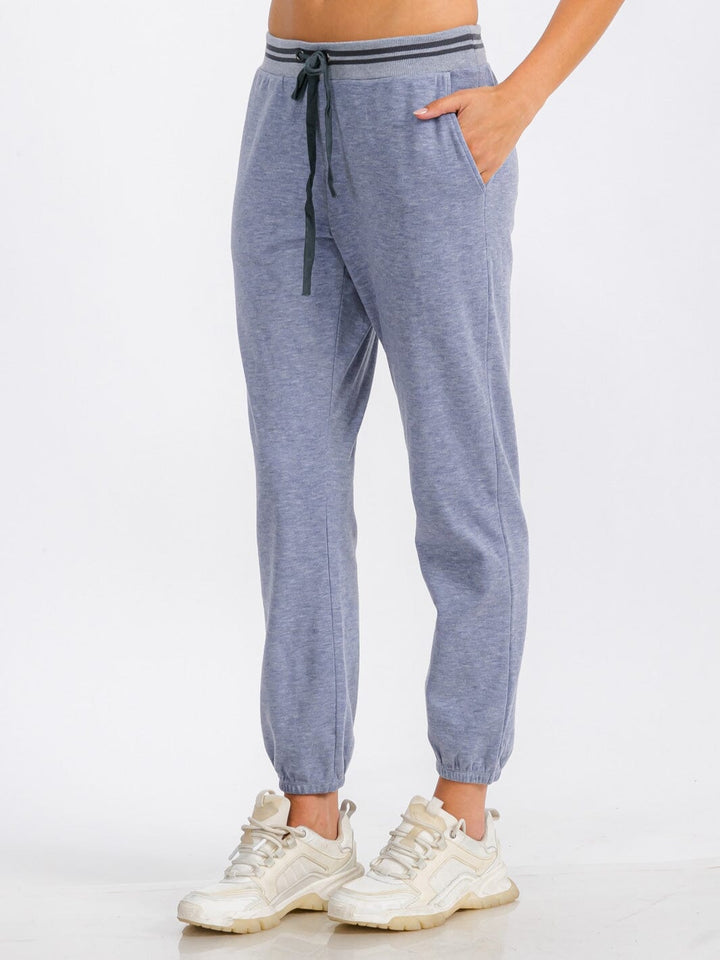 WOMEN'S ELASTIC WAIST FRONT POCKET JOGGER SWEATPANTS (Copy)