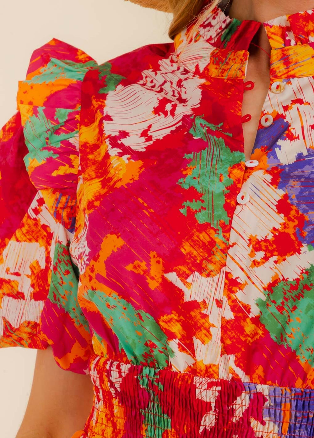 WOMEN'S SHORT SLEEVE MOCK NECK TIERED COLORBLOCK MAXI DRESS