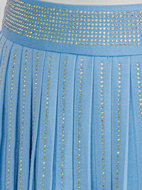 WOMEN'S ZIP UP FIT & FLARE SEQUINS MINI SKORT
