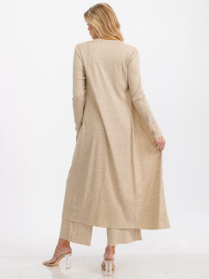 WOMEN'S LONG SLEEVE BUTTON UP RIBBED CARDIGAN
