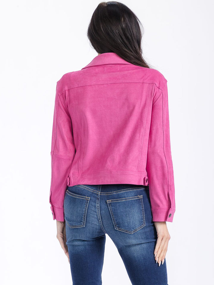 WOMEN'S LONG SLEEVE BUTTON CLOSURE FRONT POCKETS JACKET