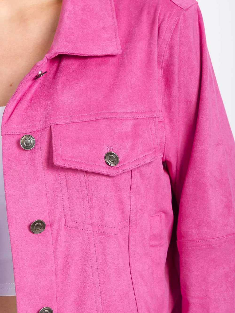 WOMEN'S LONG SLEEVE BUTTON CLOSURE FRONT POCKETS JACKET