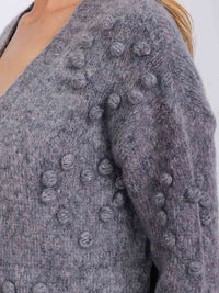 WOMEN'S LONG SLEEVE OPEN FRONT DETAILED CARDIGAN