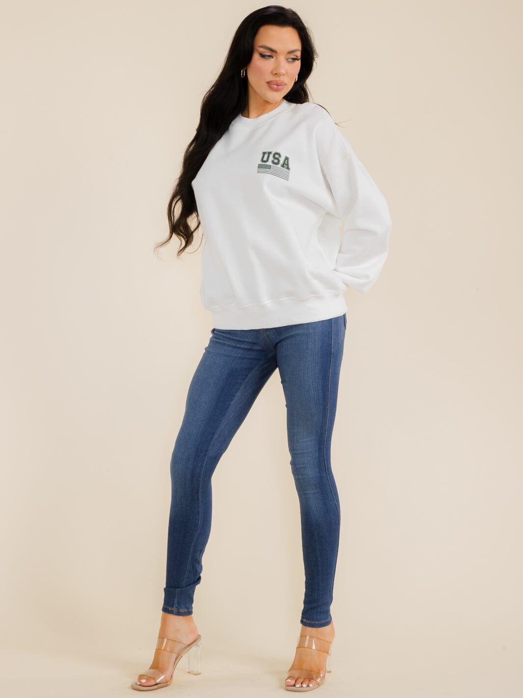 WOMEN'S LONG SLEEVE GRAPHIC PULLOVER SWEATER