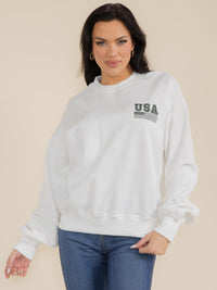 WOMEN'S LONG SLEEVE GRAPHIC PULLOVER SWEATER