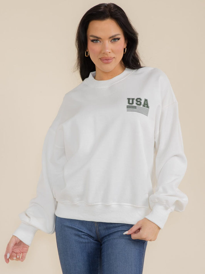 WOMEN'S LONG SLEEVE GRAPHIC PULLOVER SWEATER