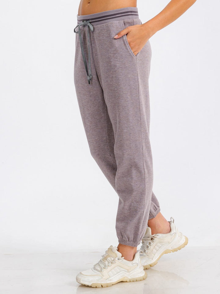 WOMEN'S ELASTIC WAIST FRONT POCKET JOGGER SWEATPANTS (Copy)