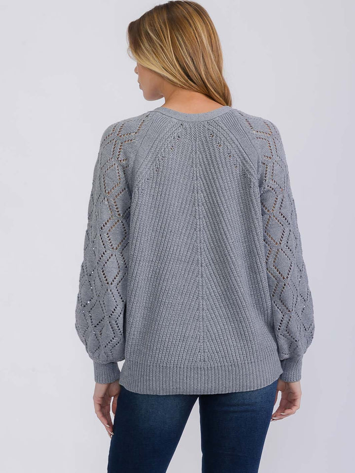 WOMEN'S LONG SLEEVE BUTTON CLOSURE KNIT CARDIGAN SWEATER