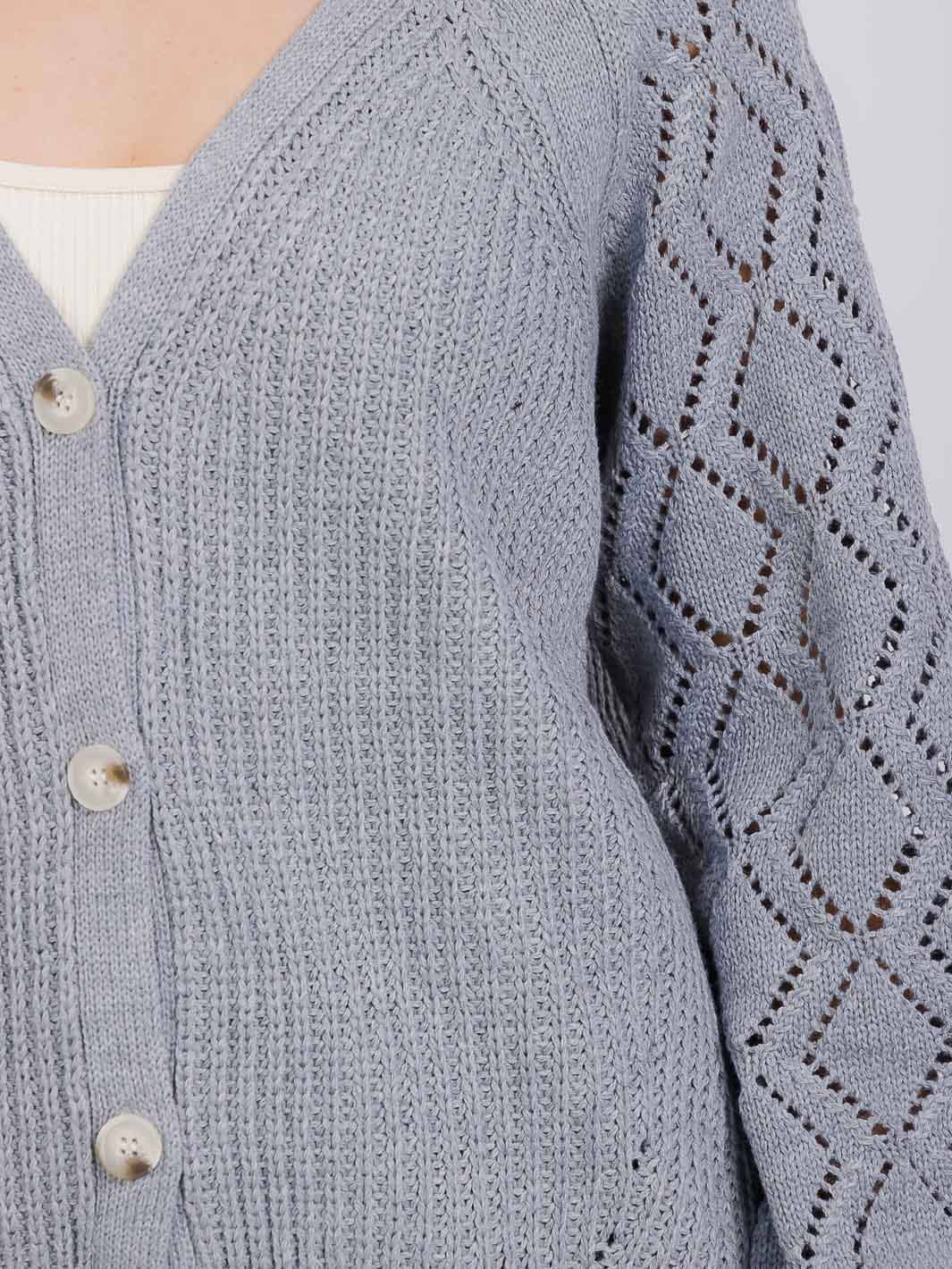 WOMEN'S LONG SLEEVE BUTTON CLOSURE KNIT CARDIGAN SWEATER
