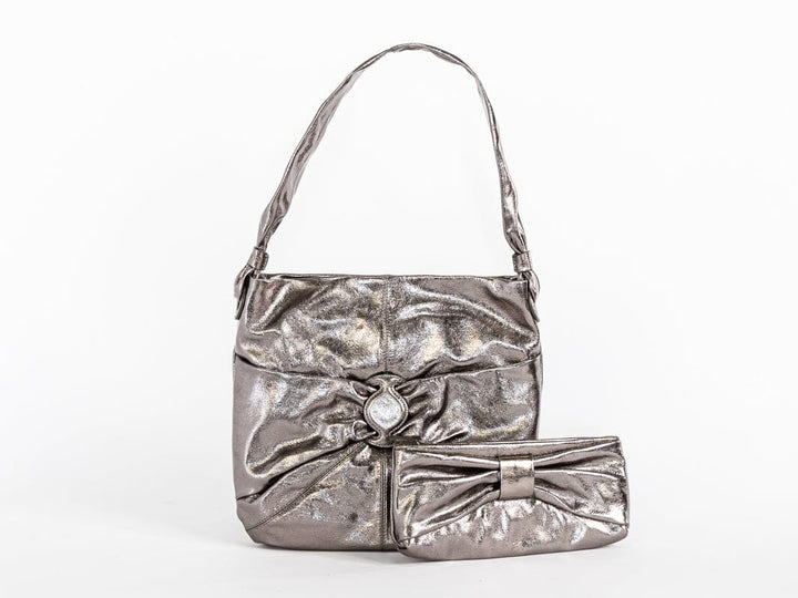 WOMEN'S HANDBAG WITH WALLET PU PLEATHER SHIMMER 2PC. SET