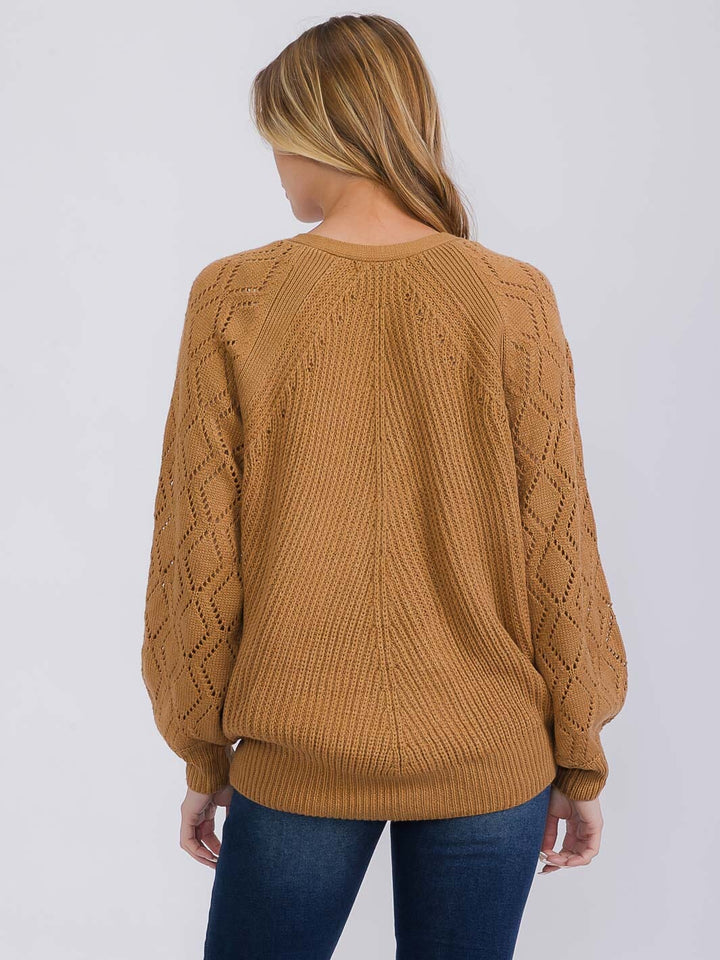 WOMEN'S LONG SLEEVE BUTTON CLOSURE KNIT CARDIGAN SWEATER