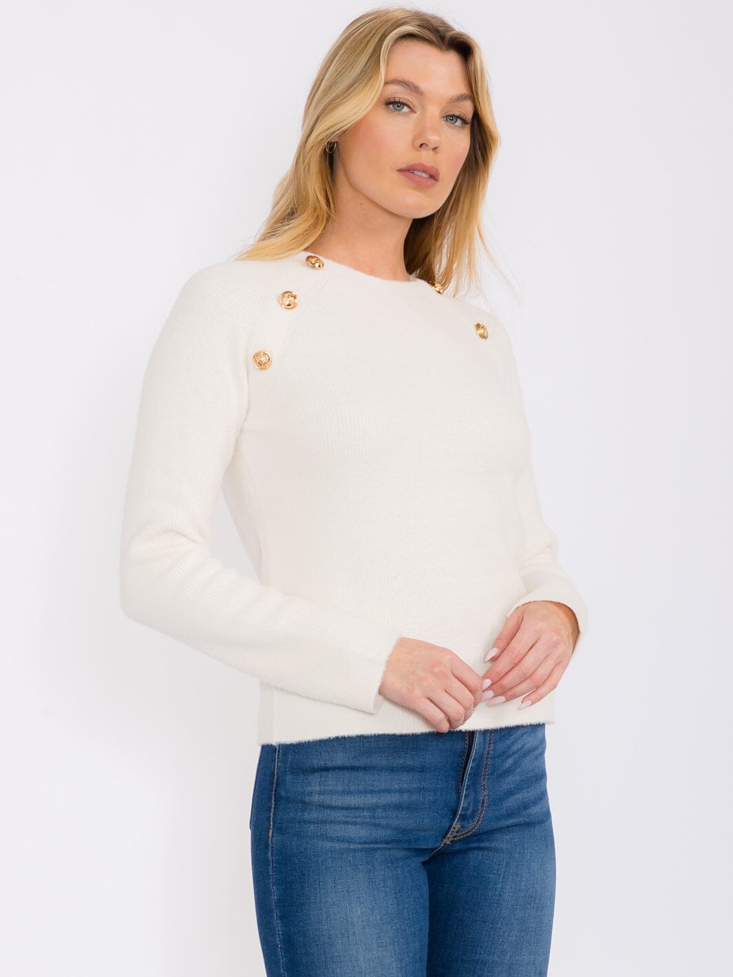 WOMEN'S LONG SLEEVES BUTTONS DETAILED BLOUSE TOP
