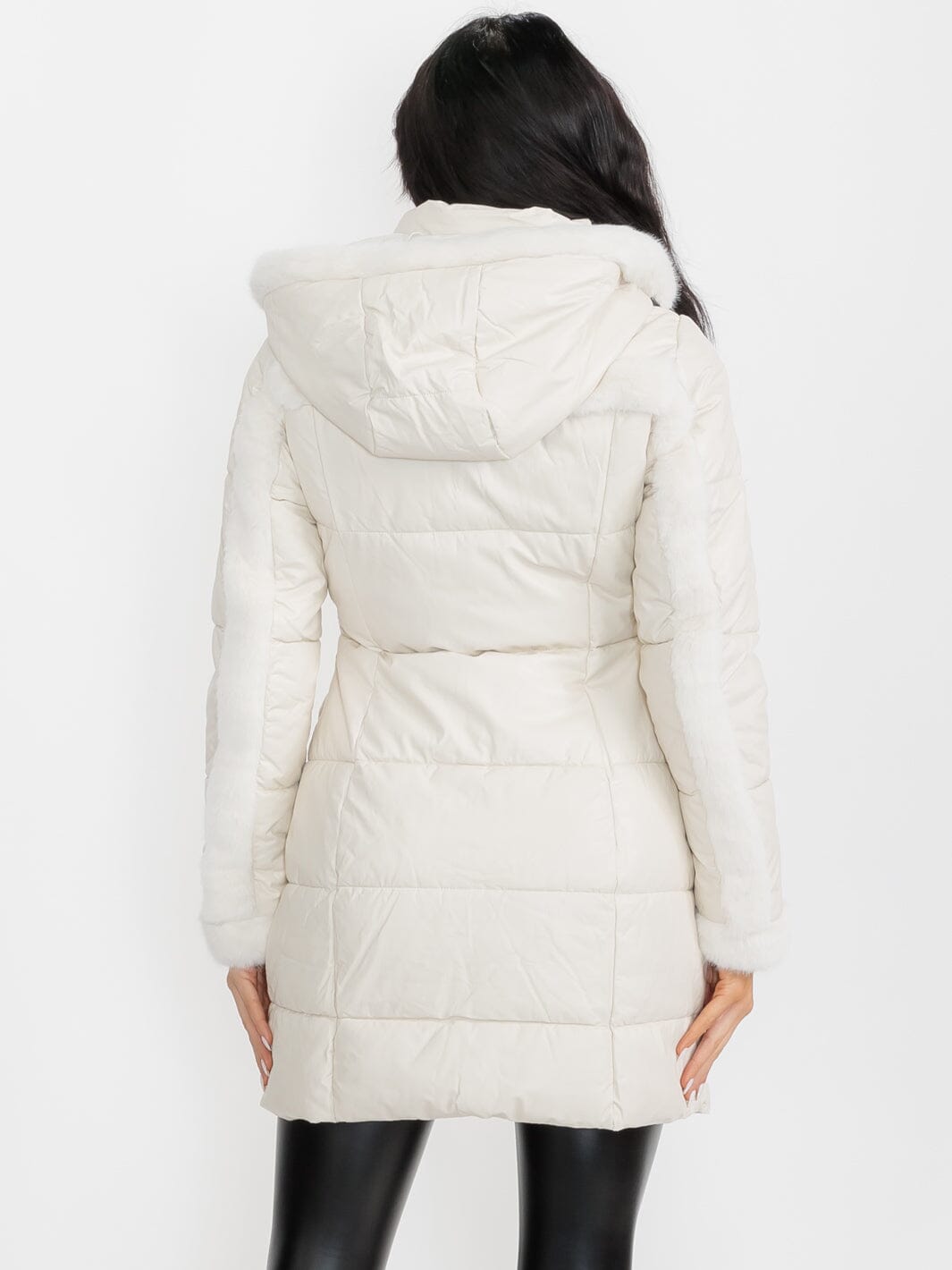 WOMEN'S LONG SLEEVE BUTTON CLOSURE FRONT POCKETS FAUX FUR COAT (Copy)