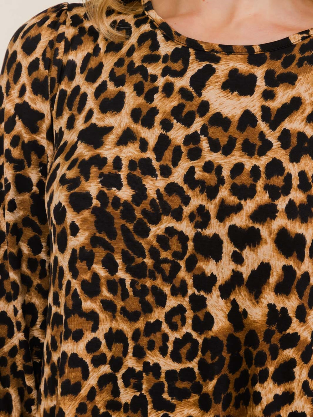 WOMEN'S 3/4 SLEEVE FRONT POCKETS ANIMAL PRINT HIGH-LOW MAXI DRESS