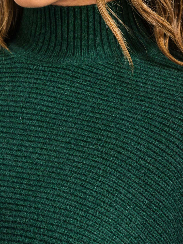 WOMEN'S LONG SLEEVE MOCK NECK CROP TOP