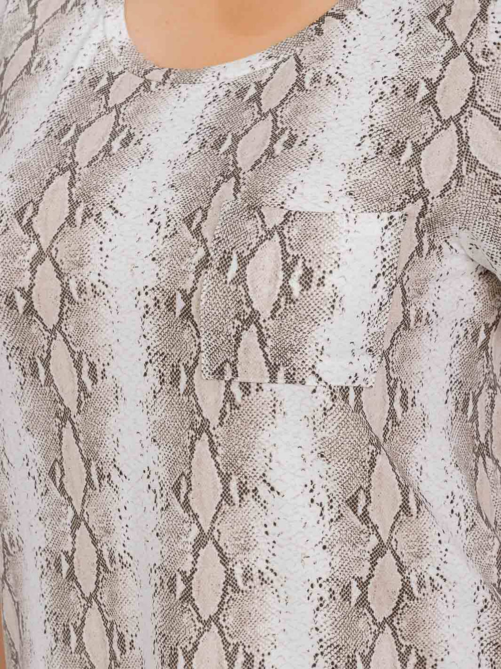 PLUS SIZE SHORT SLEEVE FRONT POCKET ANIMAL PRINT TUNIC MINI DRESS