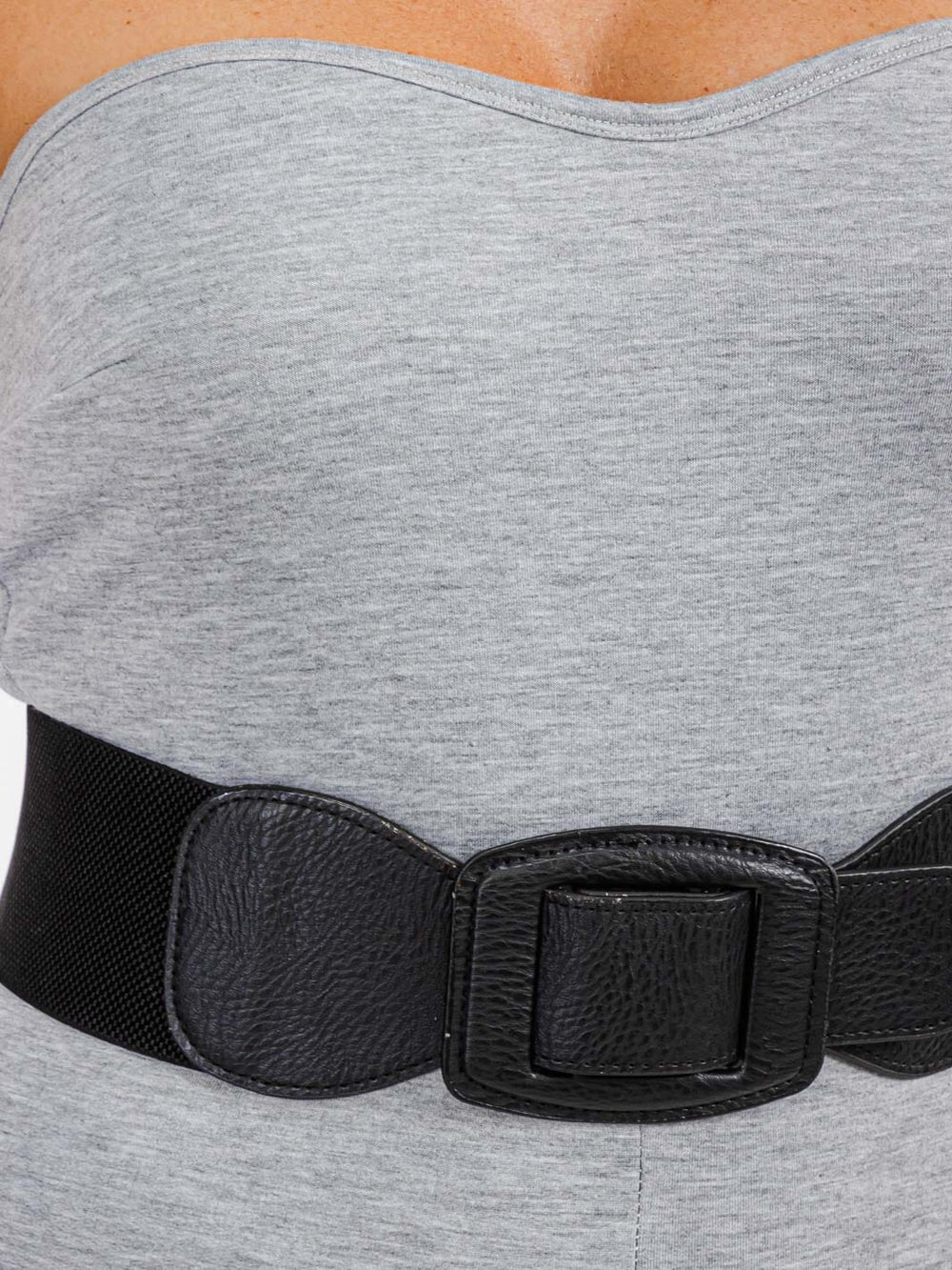 WOMEN'S SLEEVELESS BODYCON BELTED SOLID SKINNY LEG JUMPSUIT