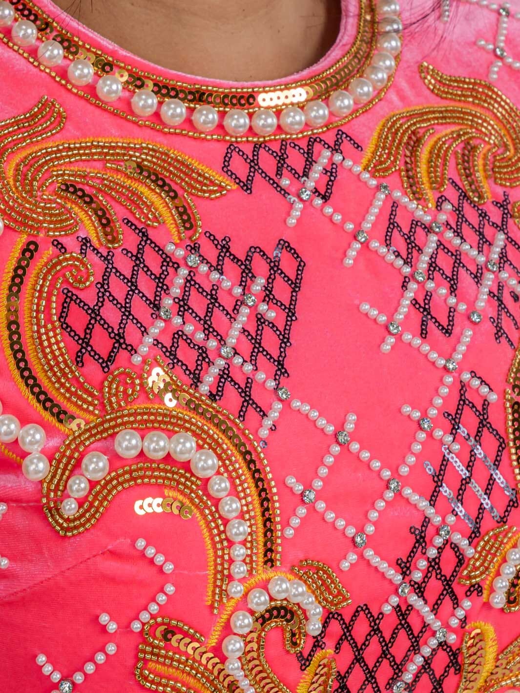 WOMEN'S LONG SLEEVE MULTI SEQUINS PEARL DETAILED BODYCON MINI DRESS