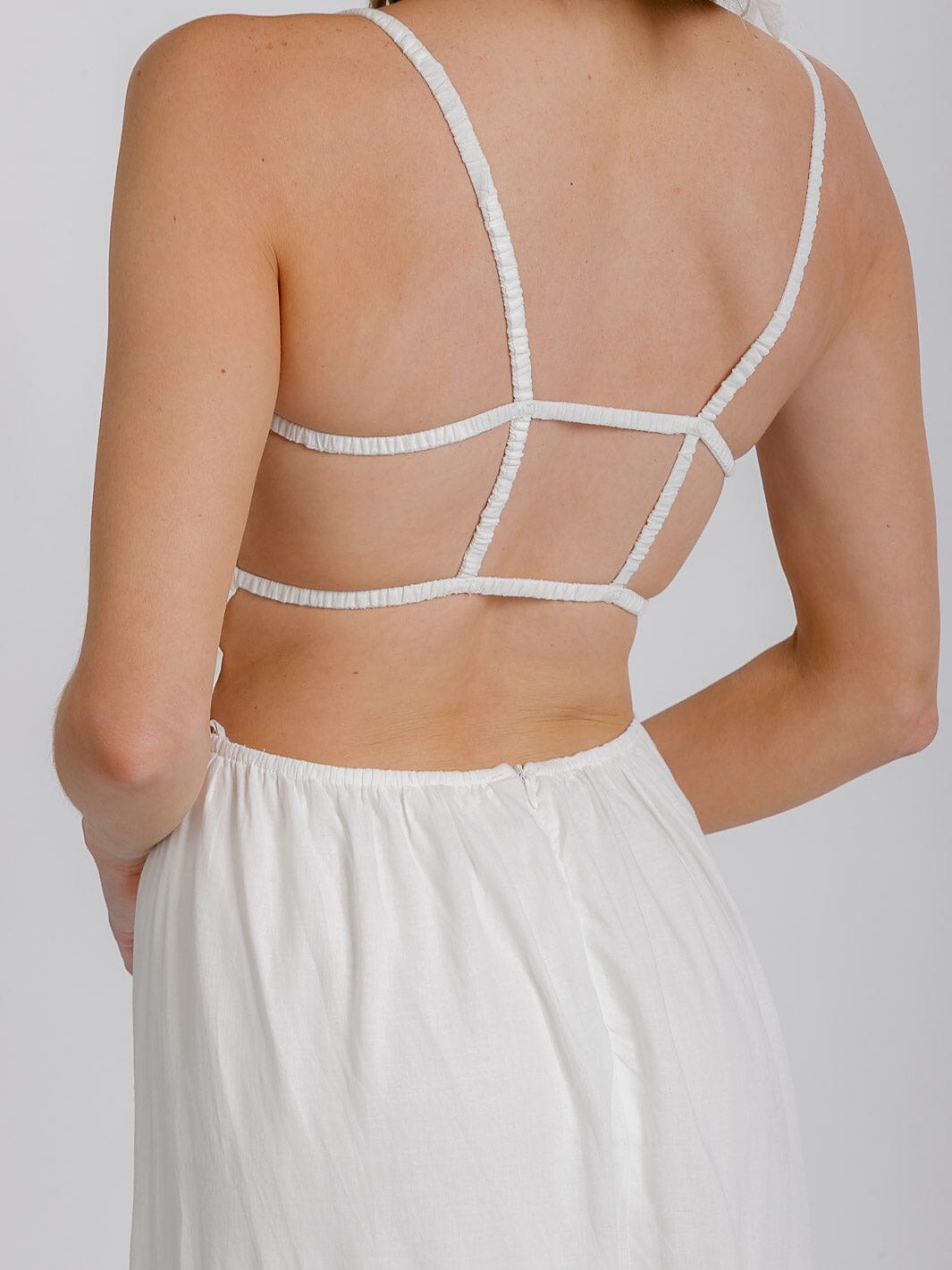 WOMEN'S SLEEVELESS ELASTIC WAIST TIERED OPEN BACK MAXI DRESS