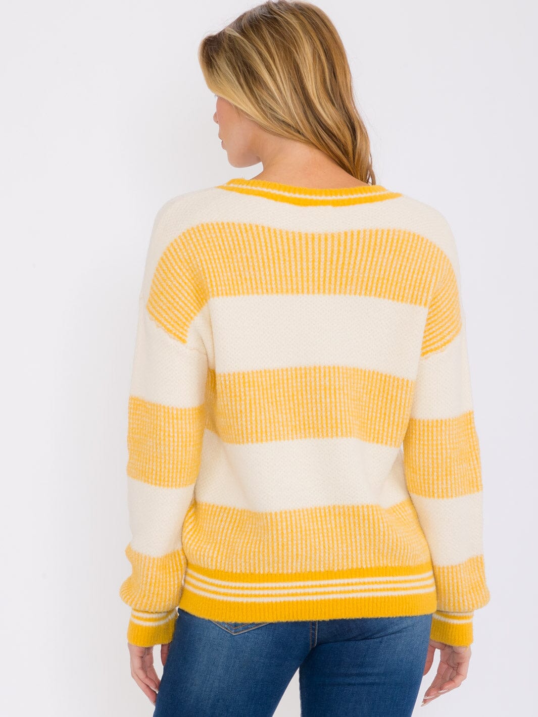 WOMEN'S LONG SLEEVES PULLOVER COLORBLOCK STRIPES SWEATER
