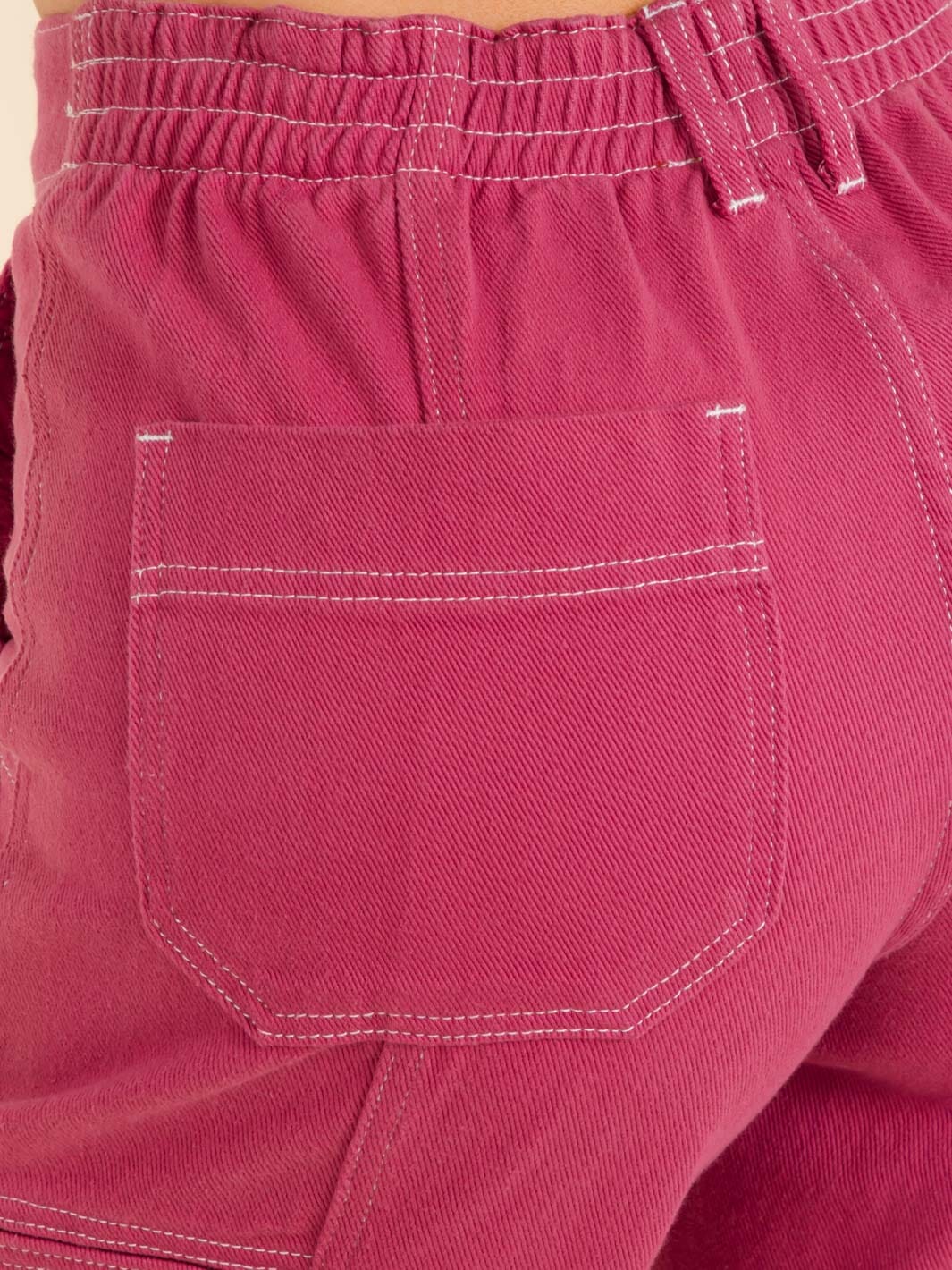 WOMEN'S BUTTON CLOSURE CARGO POCKETS WIDE LEG DENIM PANTS