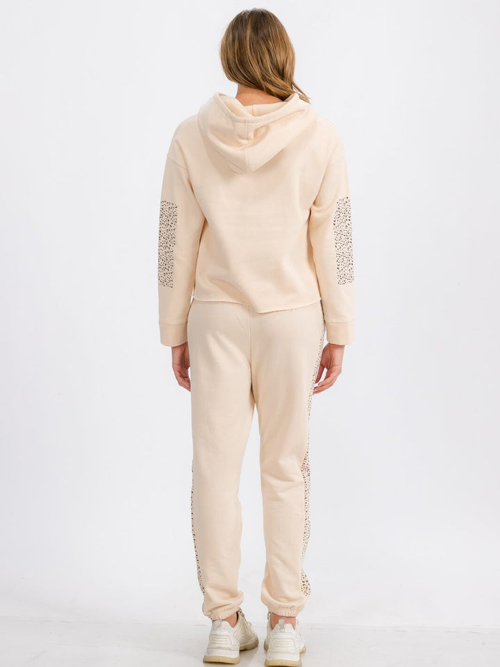 WOMEN'S LONG SLEEVE RAW EDGE HOODED PULLOVER SWEATER