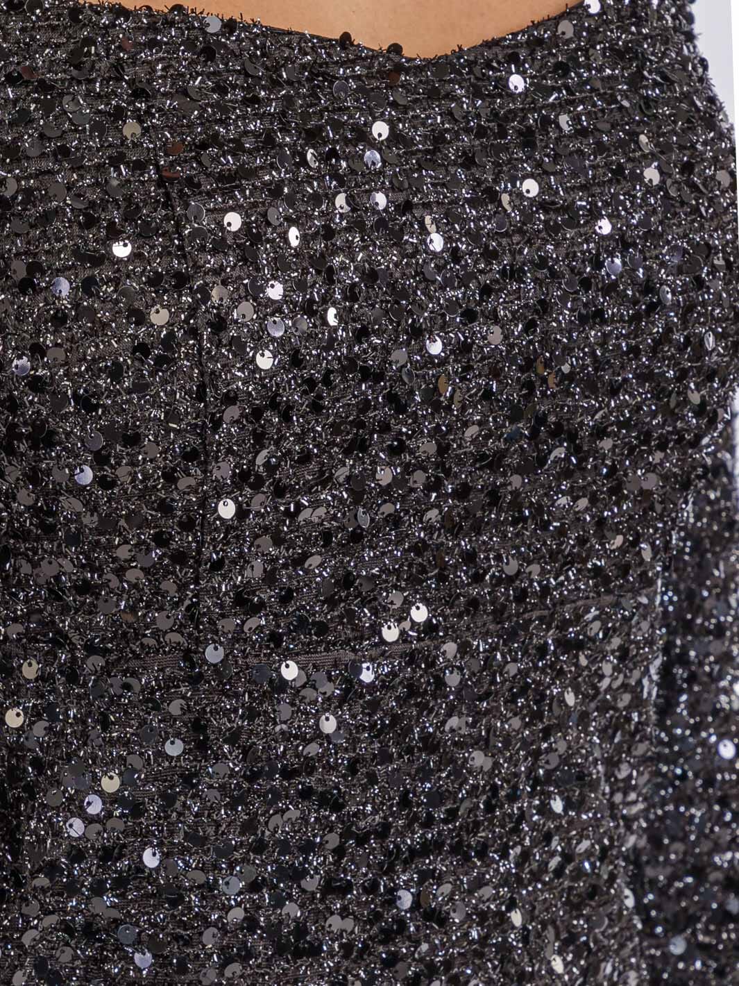 WOMEN'S LONG SLEEVE SQUARE NECK BODYCON SEQUINS MINI DRESS