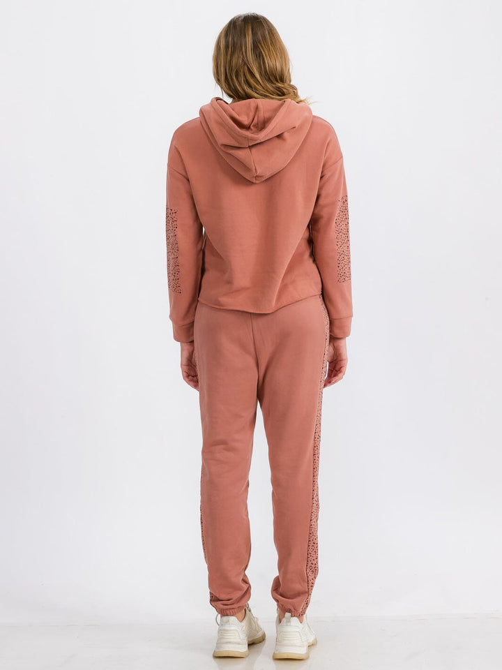 WOMEN'S LONG SLEEVE RAW EDGE HOODED PULLOVER SWEATER