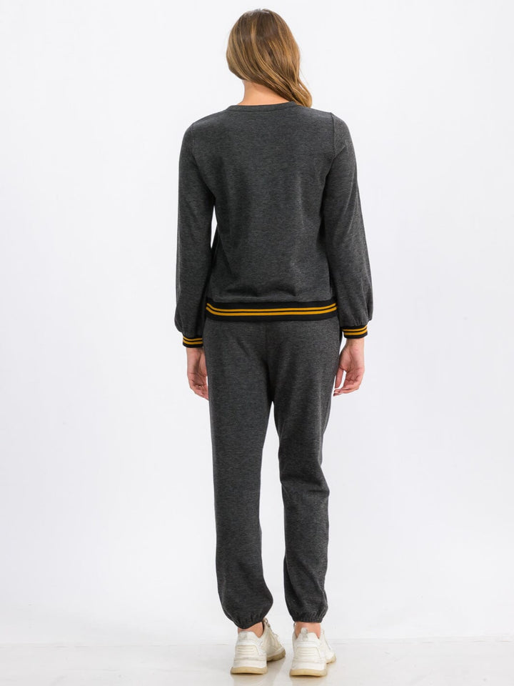 WOMEN'S LONG SLEEVE TRIM DETAILED PULLOVER SWEATER