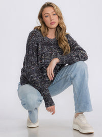 WOMEN'S LONG SLEEVES PULLOVER MULTI SWEATER