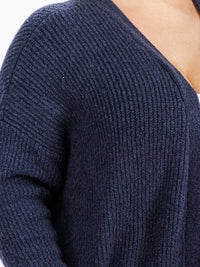 PLUS SIZE LONG SLEEVE OPEN FRONT POCKETS CARDIGAN