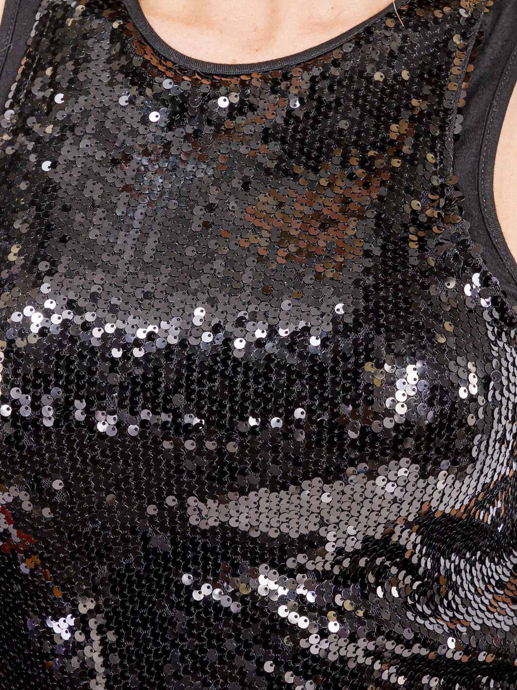 WOMEN'S SLEEVELESS SEQUINS BODYCON MIDI DRESS