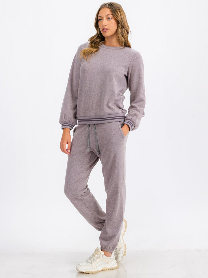 WOMEN'S LONG SLEEVE TRIM DETAILED PULLOVER SWEATER