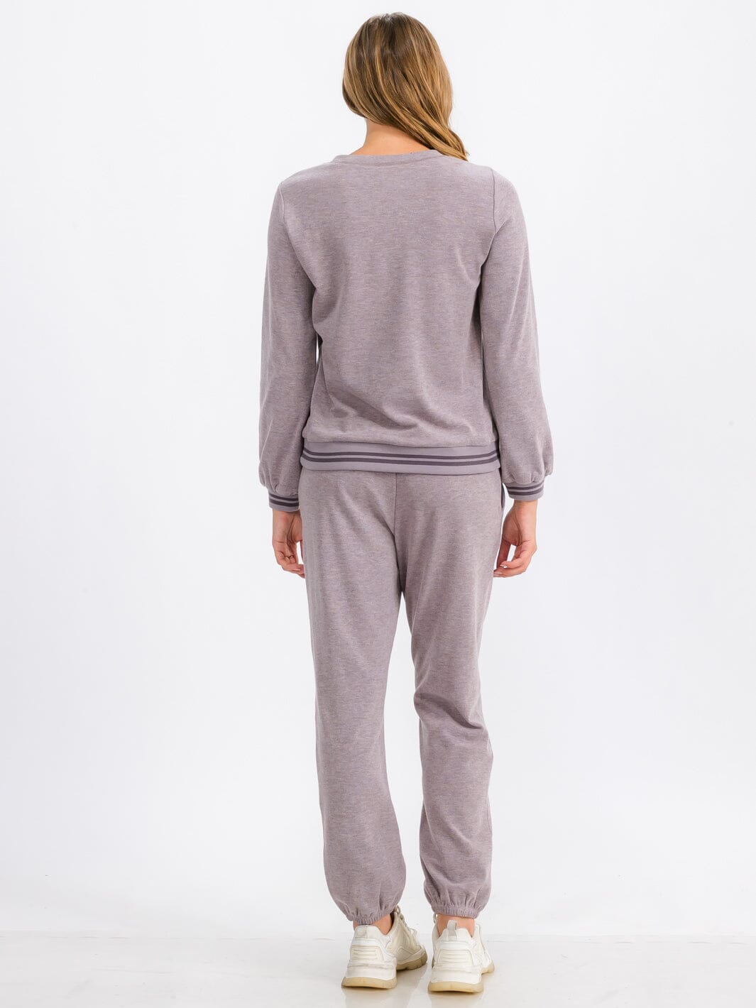 WOMEN'S LONG SLEEVE TRIM DETAILED PULLOVER SWEATER