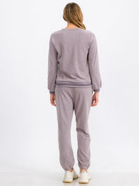 WOMEN'S LONG SLEEVE TRIM DETAILED PULLOVER SWEATER