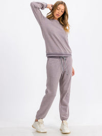 WOMEN'S LONG SLEEVE TRIM DETAILED PULLOVER SWEATER