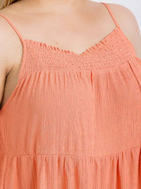 PLUS SIZE SLEEVELESS FRONT POCKETS TIERED TUNIC MINI DRESS