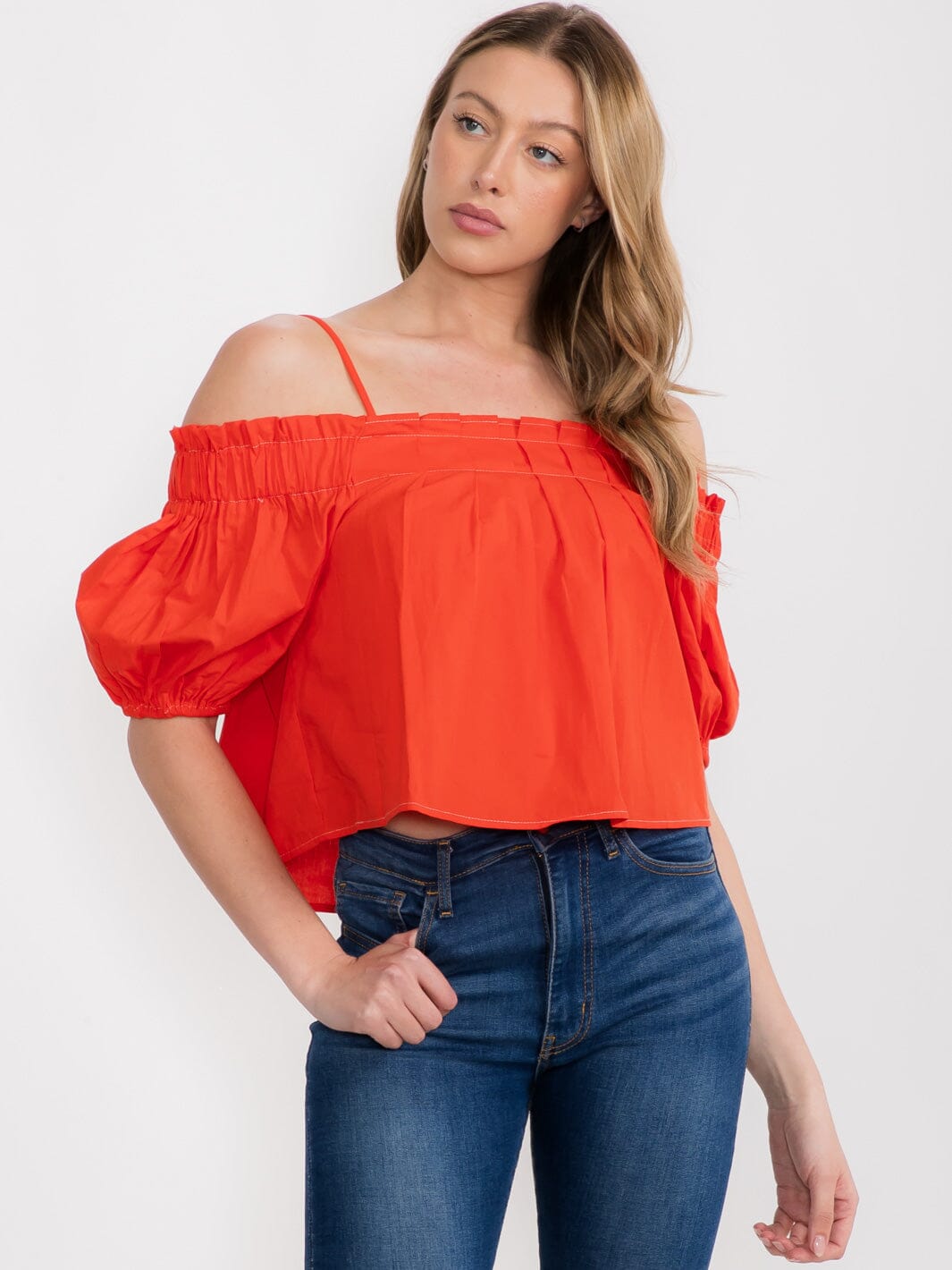 WOMEN'S OFF SHOULDER SHORT SLEEVE TUNIC TOP