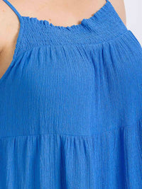 PLUS SIZE SLEEVELESS FRONT POCKETS TIERED TUNIC MINI DRESS