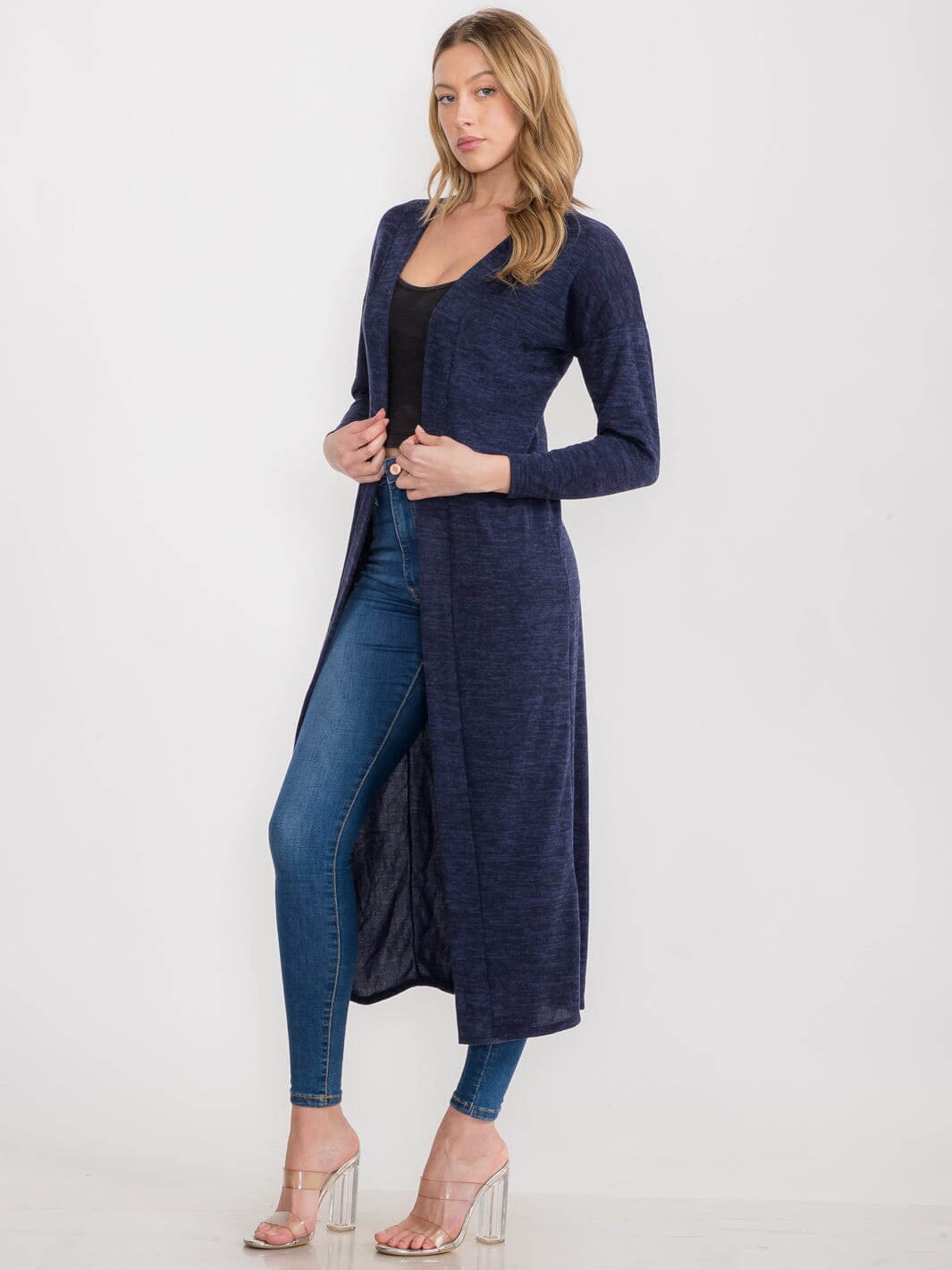 WOMEN'S LONG SLEEVE OPEN FRONT CARDIGAN