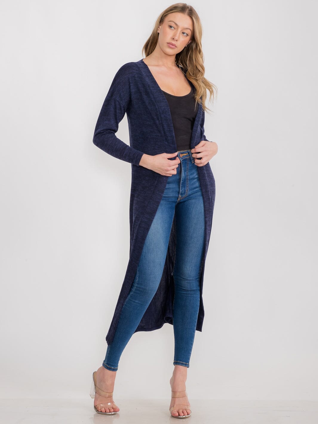 WOMEN'S LONG SLEEVE OPEN FRONT CARDIGAN