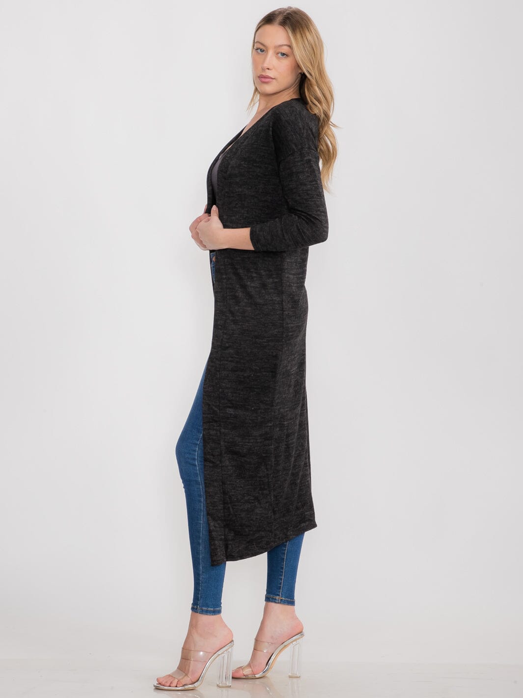 WOMEN'S LONG SLEEVE OPEN FRONT CARDIGAN