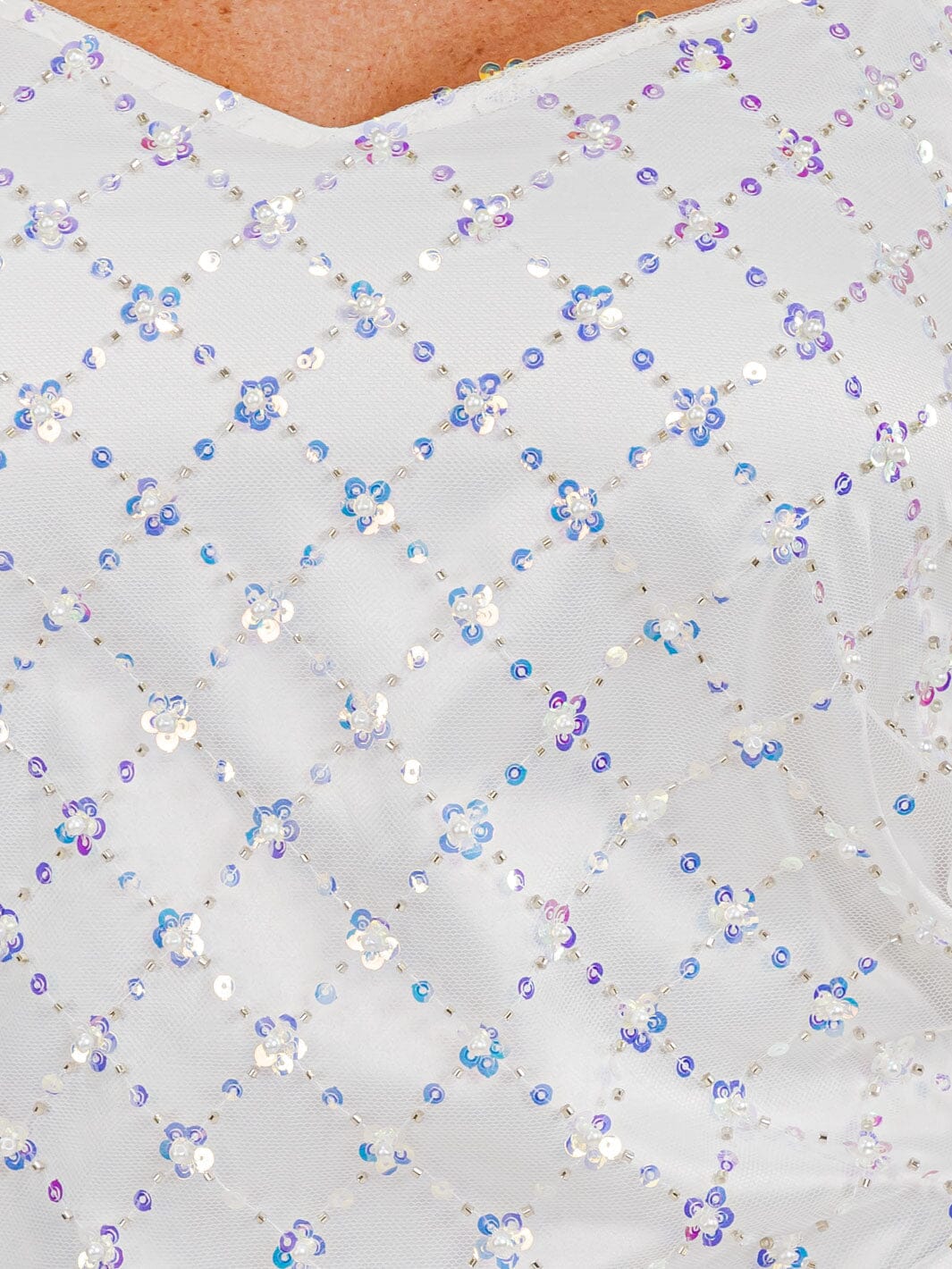 WOMEN'S SLEEVELESS V-NECK SEQUINS MESH MIDI DRESS