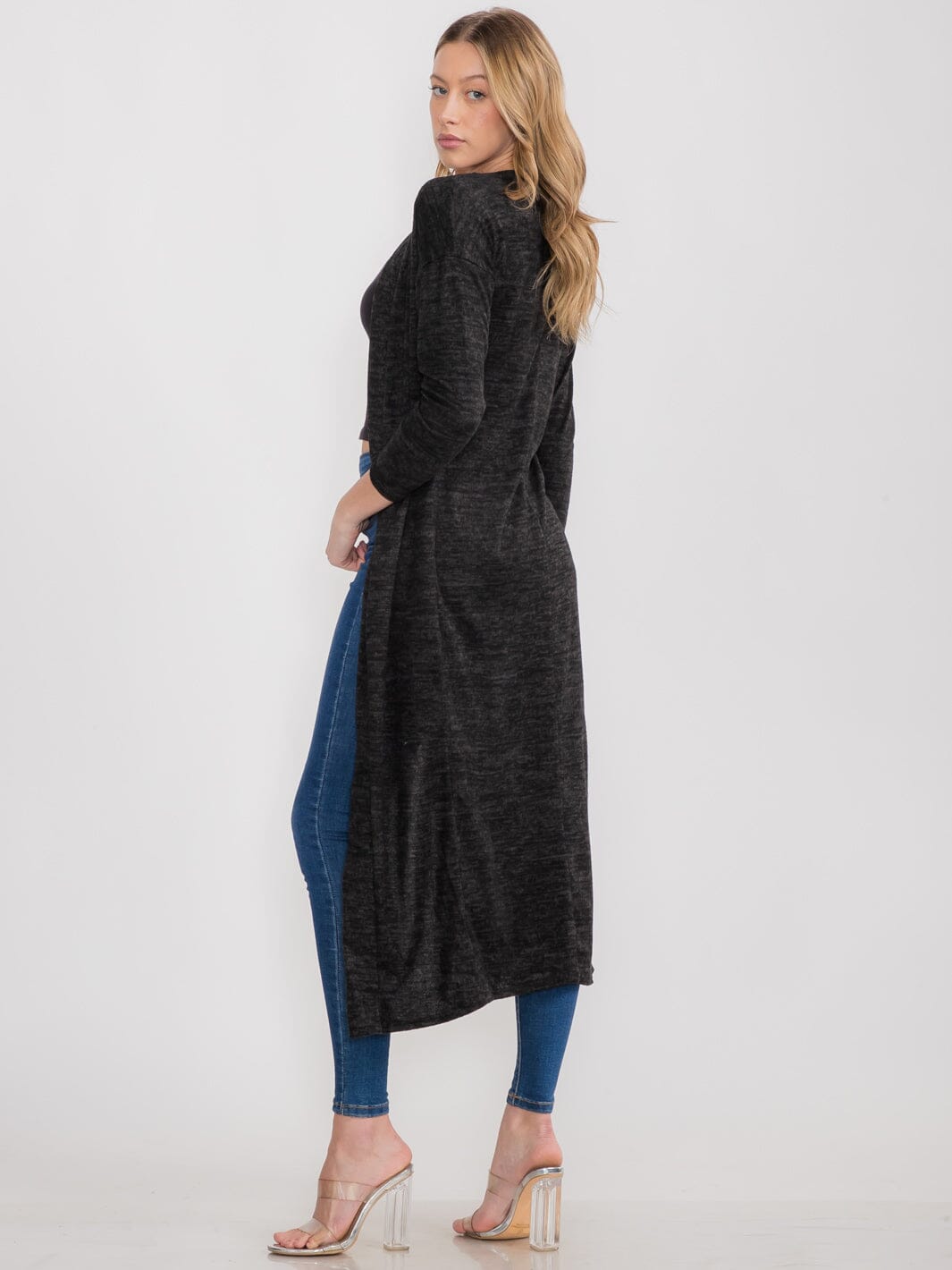 WOMEN'S LONG SLEEVE OPEN FRONT CARDIGAN