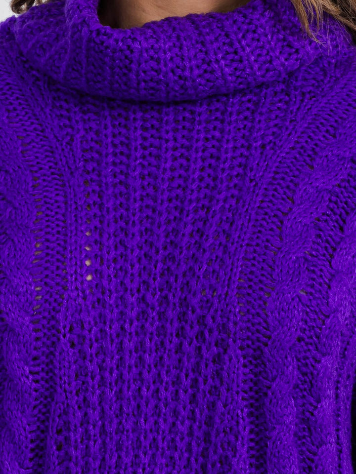 WOMEN'S LONG SLEEVES PULLOVER TURTLE NECK SWEATER