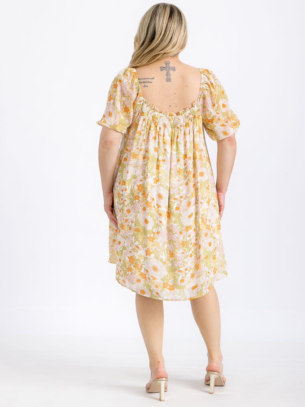 PLUS SIZE SHORT SLEEVE SQUARE NECK TIERED COLORBLOCK TUNIC MINI DRESS (Copy)